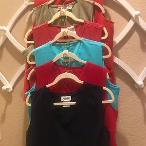 Bundle of six sleeveless v neck shirts for $28.